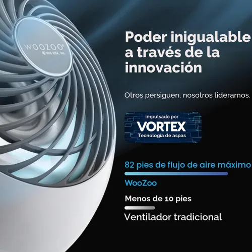 Miniatura 6 de IRIS USA - Ventilador WOOZOO de circulación de aire con control remoto, oscilante, 5 velocidades, distancia máxima de aire de 82 pies, inclinación