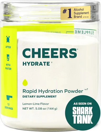 Cheers Hydrate | Solución de rehidratación oral | Electrolitos para una hidratación rápida | Sabor a lima limón | 12 porciones | Suplemento de