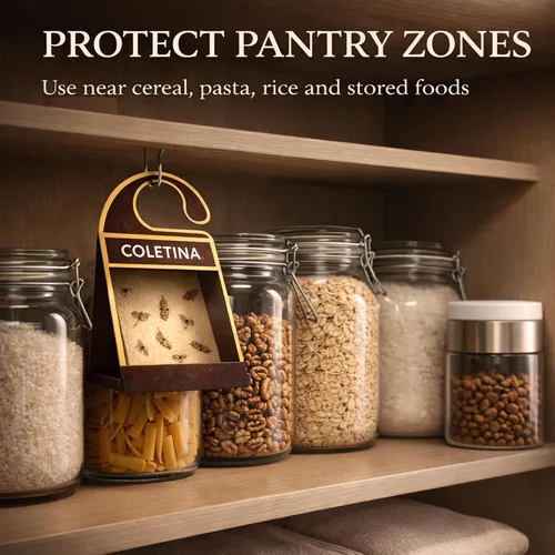 Miniatura 8 de COLETINA - Trampas para polillas para casa, despensa interior, ropa con feromonas, paquete de 8 para armario, cocina, almacenamiento de alimentos