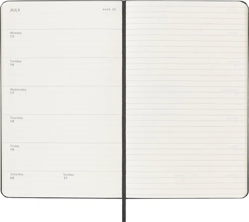 Miniatura 5 de Moleskine Agenda semanal 2023-2024, 18M, grande, negro, tapa dura (5 x 8.25)