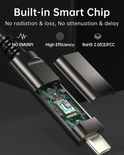Miniatura 5 de Cable de fibra óptica USB A a USB C de 50 pies, paquete de 2 unidades, cable activo USB 3.2 Gen2 de 10 Gbps con chip SiliconLine de Alemania, ultra