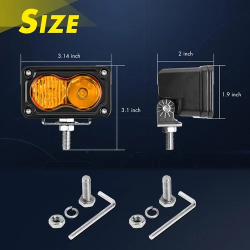Miniatura 2 de YCHOW-TECH Luces LED ámbar de 3 pulgadas para zanja de conducción todoterreno 2 unidades de 40 W Combo Beam LED Pods Baja luz ámbar niebla luz