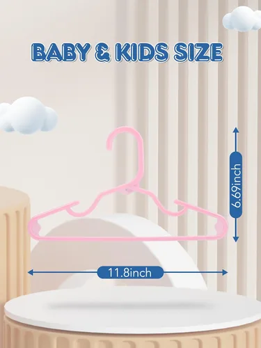 Miniatura 7 de SMARTOR Paquete de 60 perchas para bebé, perchas de plástico de 11.7 pulgadas para armario, perchas para ropa infantil y perchas para bebés, perchas
