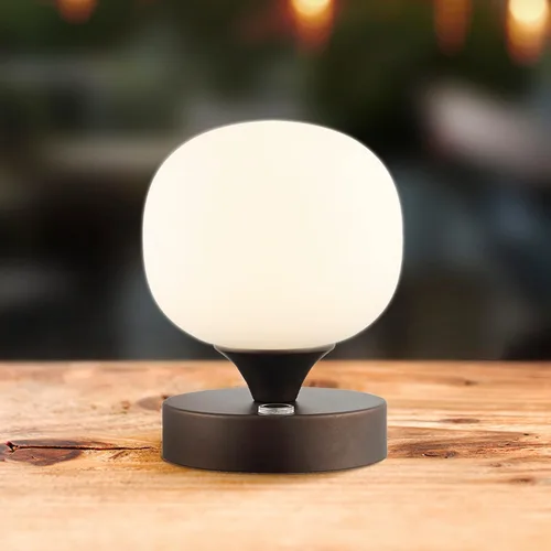Miniatura 6 de JONATHAN Y JYL7112A - Lámpara de mesa LED recargable moderna de bronce aceitado de 6.13 pulgadas, pantalla de vidrio blanco esmerilado, luz táctil