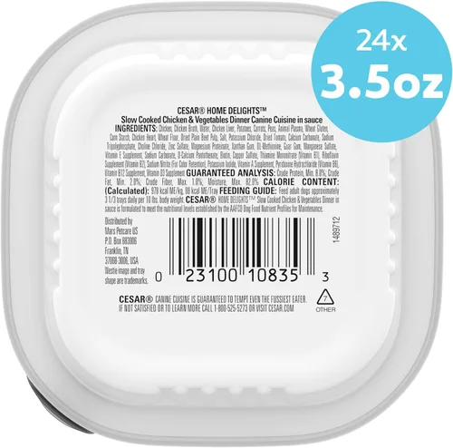 Miniatura 9 de Cesar Home Delights - Comida húmeda para perros adultos, cena en salsa de pollo y verduras cocidas a fuego lento, bandeja de comida para perros