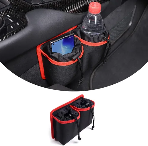 Miniatura 8 de Daeiclru Bolsa de almacenamiento para taza de agua de automóvil apta para Toy@ta Supra GR A90 A91 MK5 2019-2022, bolsa de almacenamiento lateral