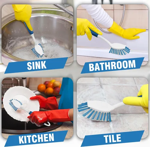 Miniatura 6 de Cepillo para refregar platos de cocina, ollas, fregadero y baño con cómodo mango largo