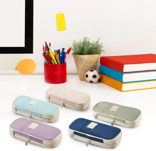 Miniatura 6 de Sonuimy Estuche para lápices de gran capacidad, lindo estuche estético de gran capacidad con cremallera, estuche para lápices y bolígrafos portátil