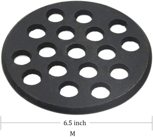 Miniatura 2 de Rejilla redonda de fondo de hierro fundido para Big Green Egg, placa de carbón de alto calor para barbacoa, apta para Big Green Egg S/Mini/Mediano