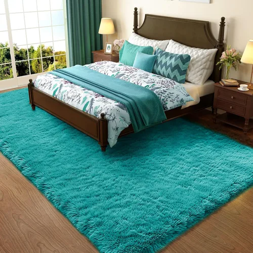 Miniatura 169 de Ophanie Alfombra Verde de Césped, Alfombras de Área para Dormitorio, Alfombra Shag Esponjosa de 4x6 pies, Suave Peluda Afelpada Linda para Niños 7