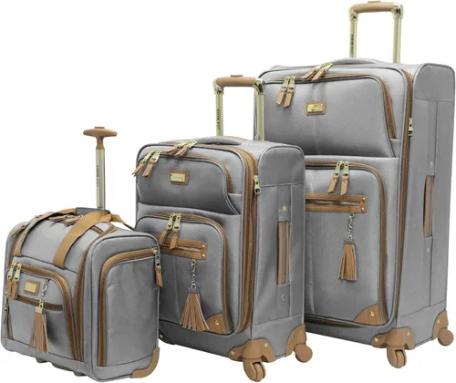 Steve Madden Colección de equipaje de diseñador maletas giratorias ligeras expandibles de 3 piezas el juego de viaje incluye bolsa debajo del