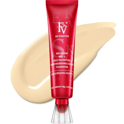 Miniatura 14 de FV Base líquida impermeable con acabado mate, ligera, sin aceite, maquillaje de aspecto natural para pieles mixtas y grasas, cobertura ligera a