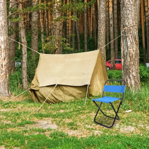 Miniatura 5 de STOBAZA Silla de camping pequeña y plegable ligera, portátil, para exteriores, diseño ergonómico, fácil almacenamiento y transporte para pesca