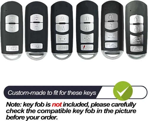 Miniatura 2 de MECHCOS Compatible con Mazda 3, 6, CX-5, MX-5 Miata, Scion iA, Toyota Yaris, Yaris IA, Smart 2, 3, 4 botones, color plateado, funda protectora