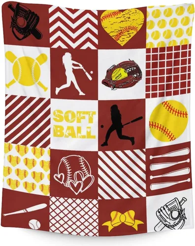 Miniatura 18 de COZYAURA Manta de sóftbol, regalos de equipo de sóftbol para niñas, mujeres y jugadores, 30 x 40 pulgadas, acogedoras mantas mullidas para sofá