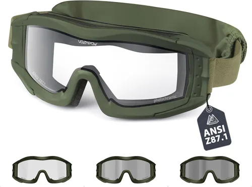 Miniatura 14 de Airsoft - Gafas de seguridad antivaho con certificación ANSI Z87.1, resistentes a los impactos, gafas de tiro tácticas Lente de doble capa P1