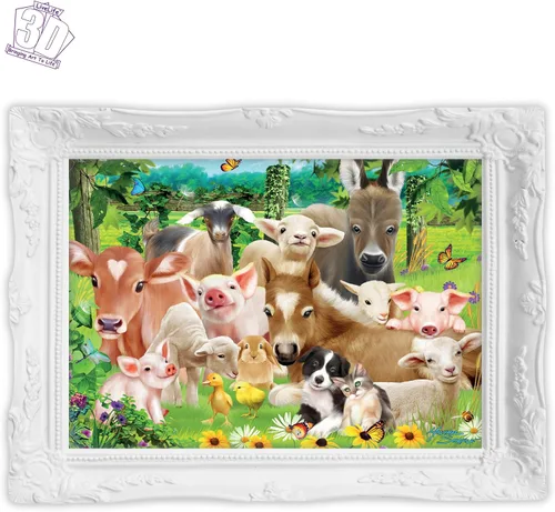 Miniatura 3 de 3D LiveLife Imágenes lenticulares - Animales de granja de bebés de Deluxebase. Arte de pared de animales de 12 x 16 pulgadas sin marco con efecto 3D