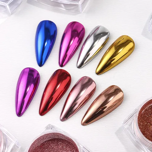 Miniatura 6 de 8Jars - Polvo de uñas cromado, efecto espejo metálico, pigmento, perla, brillantina, kit de manicura, decoración de arte de uñas