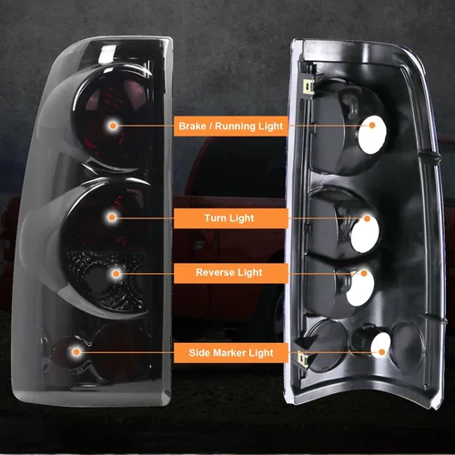 Miniatura 3 de Luz trasera compatible con Chevy Silverado 1999-2006 1500 2500 3500 2007 Classic, 1999-2002 GMC Sierra 1500 2500 3500 luces traseras laterales