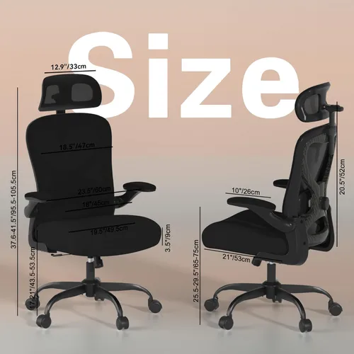 Miniatura 2 de Sillas de escritorio de oficina en casa, silla de oficina ergonómica con soporte lumbar y reposacabezas 3D, silla de escritorio para computadora