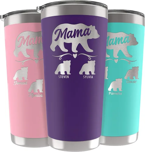 Miniatura 28 de Vaso de Mamá Oso, vaso personalizado para mamá Oro Rosa