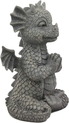 Miniatura 4 de Ebros Gift Mini estatua de dragón Zen Meditación Yoga Namaste en piedra sintética acabado de resina de 5 pulgadas de alto, figura decorativa