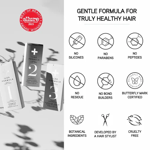 Miniatura 7 de ILES FORMULA Mini Signature Collection - Champú y acondicionador hidratante de viaje con mini suero de acabado crema seca para cabello seco, dañado