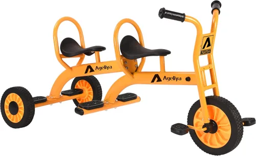 Miniatura 10 de Triciclo infantil para preescolares a partir de 3 años, ideal para patio de juegos al aire libre y guardería, triciclo de pedal de metal duradero