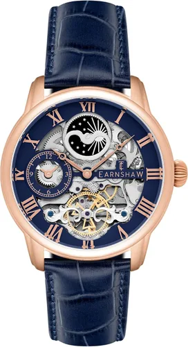 Miniatura 7 de Thomas Earnshaw Reloj automático de esqueleto de doble tiempo para hombre de 1.732 in con pulsera de acero inoxidable sólido ES-8006