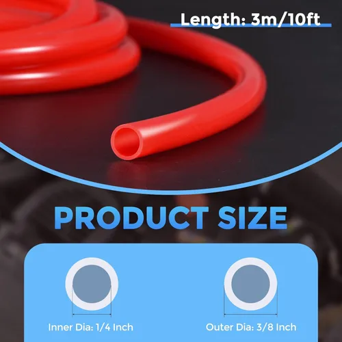 Miniatura 2 de Tubo de silicona de 1/4" de diámetro interno x 3/8" de diámetro externo, tubo de silicio puro de alta temperatura