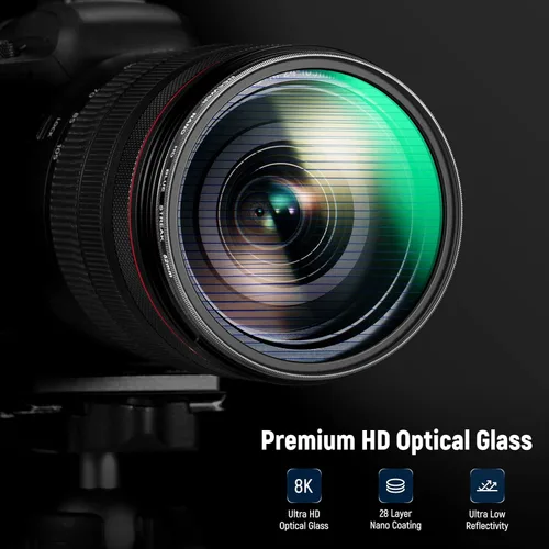 Miniatura 5 de NEEWER Filtro de rayas azules de 2.047 in, vidrio óptico HD giratorio de 360 °, filtro de lente de efectos especiales de llamarada anamórfica, marco