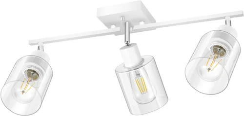 Miniatura 18 de Accesorios de iluminación de riel de techo para cocina, luces de pared negras de 2 luces, iluminación LED moderna con pantalla de vidrio, cabezal