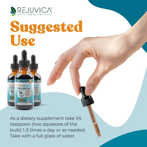 Miniatura 4 de IntestiClear - Suplemento avanzado de apoyo intestinal - Entrega de líquidos para una mejor absorción - Ajenjo, clavo, nogal negro, ajo y más