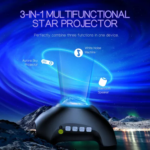 Miniatura 2 de Proyector de luz Aurora de galaxia norte con 33 efectos de luz, luces nocturnas LED, proyector de estrellas para lámpara de nebulosa del dormitorio