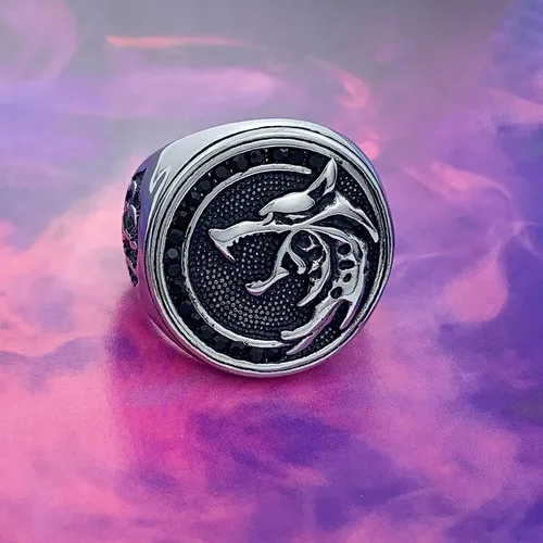 Miniatura 6 de EZUY GNAY Anillo de lobo para hombre, joyería de acero inoxidable, anillo vikingo, anillo de moda, cazador, cabeza de lobo, regalo para hombres