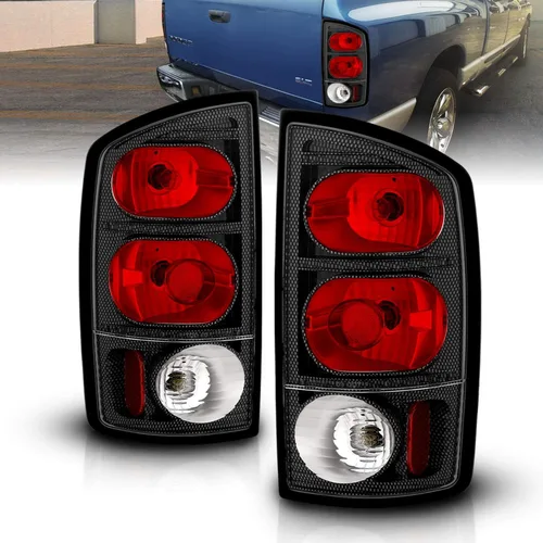 Miniatura 8 de AmeriLite Par de luces traseras de repuesto para Dodge Ram 1500 2002-2006 03-06 Ram 2500 3500 Pickup estilo europeo negro transparente - lado