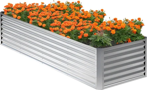 Miniatura 23 de 2 camas de jardín elevadas galvanizadas de 4 x 2 x 1 pies, macetas elevadas, caja de jardín de metal, planta grande para plantar al aire libre, cama
