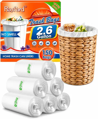 Miniatura 9 de Bolsas de basura pequeñas y fuertes de 6 galones (ajuste de 5.5-6 galones), 72 bolsas de basura de 25 litros para el hogar, oficina, cocina, baño