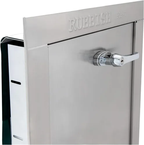 Miniatura 4 de Oswald Supply Puerta universal de acero inoxidable para basura, compatible con la ADA, 20 pulgadas de ancho x 20 pulgadas de alto, clasificación