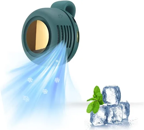 Miniatura 11 de Drkicsy 3 ventiladores pequeños de cuello con clip de torbellino, ventilador de enfriamiento portátil de 3 velocidades recargables, ventiladores