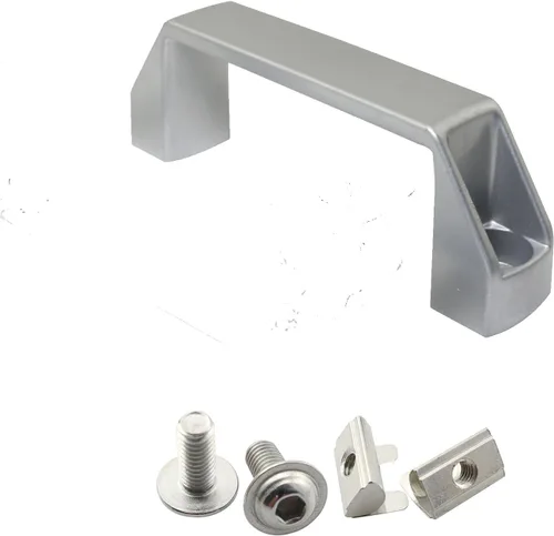 Miniatura 9 de Paquete de 2 manijas de aleación de aluminio negro rectangular industrial para accesorios de perfil de extrusión de aluminio serie 20, 3.543 in