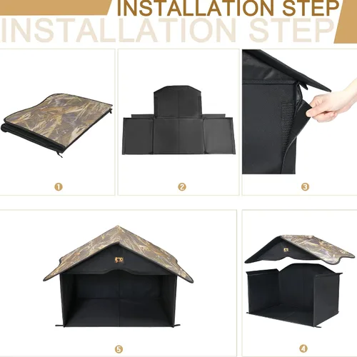 Miniatura 5 de Casa para Gatos al Aire Libre, Refugio Impermeable para Mascotas/Comedor, para Gatos Salvajes/Comunitarios (Camo1)
