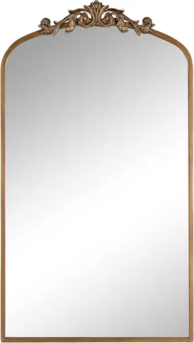 Miniatura 8 de Kate and Laurel Arendahl Glam - Espejo de panel alto arqueado; 24 x 42 pulgadas; Dorado; espejo de pared de cuerpo grande barroco tradicional