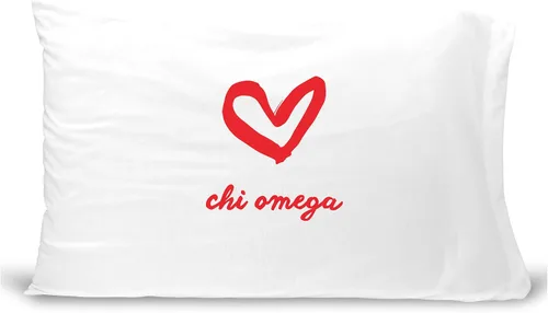 Miniatura 19 de sockprints Funda de almohada Alpha Chi Omega - Nombre de la hermandad con diseño de corazón. Funda de almohada 100% algodón tamaño estándar 20 x 30