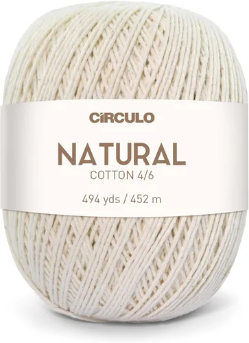 Miniatura 10 de Circulo - Hilo de algodón natural 4/10 grueso, 14.11 onzas de hilo sin teñir, 100% algodón brasileño para ganchillo, tejido y macramé, color: 20