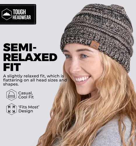 Miniatura 45 de Gorro de punto para mujer, cálido y suave, elástico, para clima frío de Tough Headwear