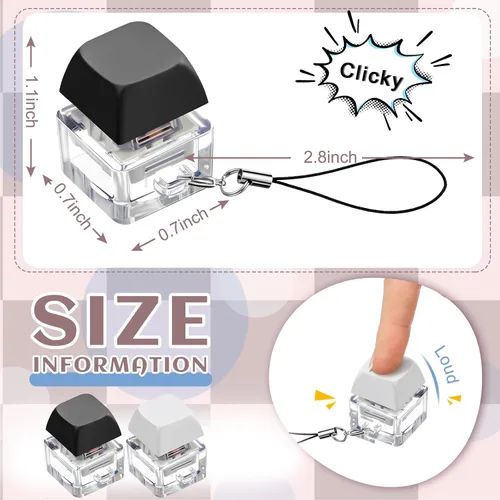 Miniatura 2 de Taiyin - Llavero de juguete con teclado clicker, juguete de descompresión con botón, llavero antiestrés, regalo para adultos para pasar el tiempo