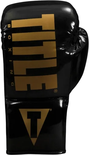 Miniatura 4 de TITLE Boxing Inferno Intensity Guantes de Entrenamiento con Cordones - MMA, Kickboxing, Saco de Boxeo, Sparring - 14, 16, 18 oz Negro/Dorado