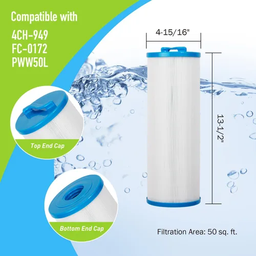 Miniatura 2 de Cartucho de filtro de spa que reemplaza a Unicel 4CH-949, PWW50L, Filbur FC-0172, 817-4050, Rising Dragon 50, 40508U, SD-01143, Teleweir 50 filtro