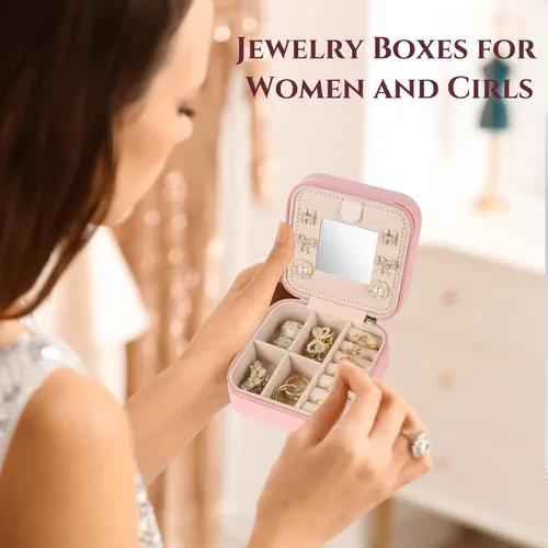 Miniatura 8 de Joyero pequeño con inicial, estuche organizador de joyas de viaje, estuche de joyería pequeño personalizado, estuche organizador de joyas, caja